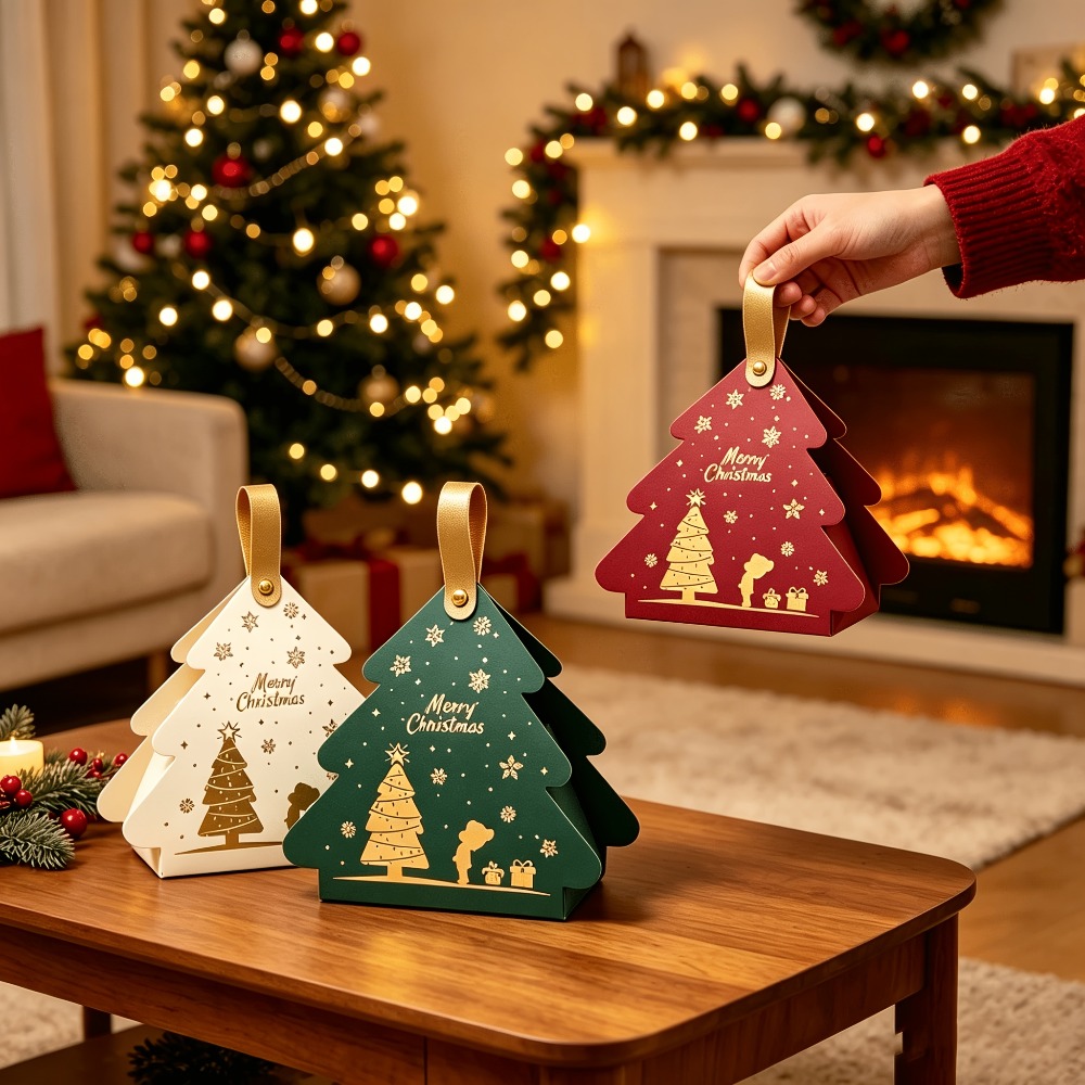 Printer Paper - 24 stuks kerstboomvormige papieren cadeaudoosjes met