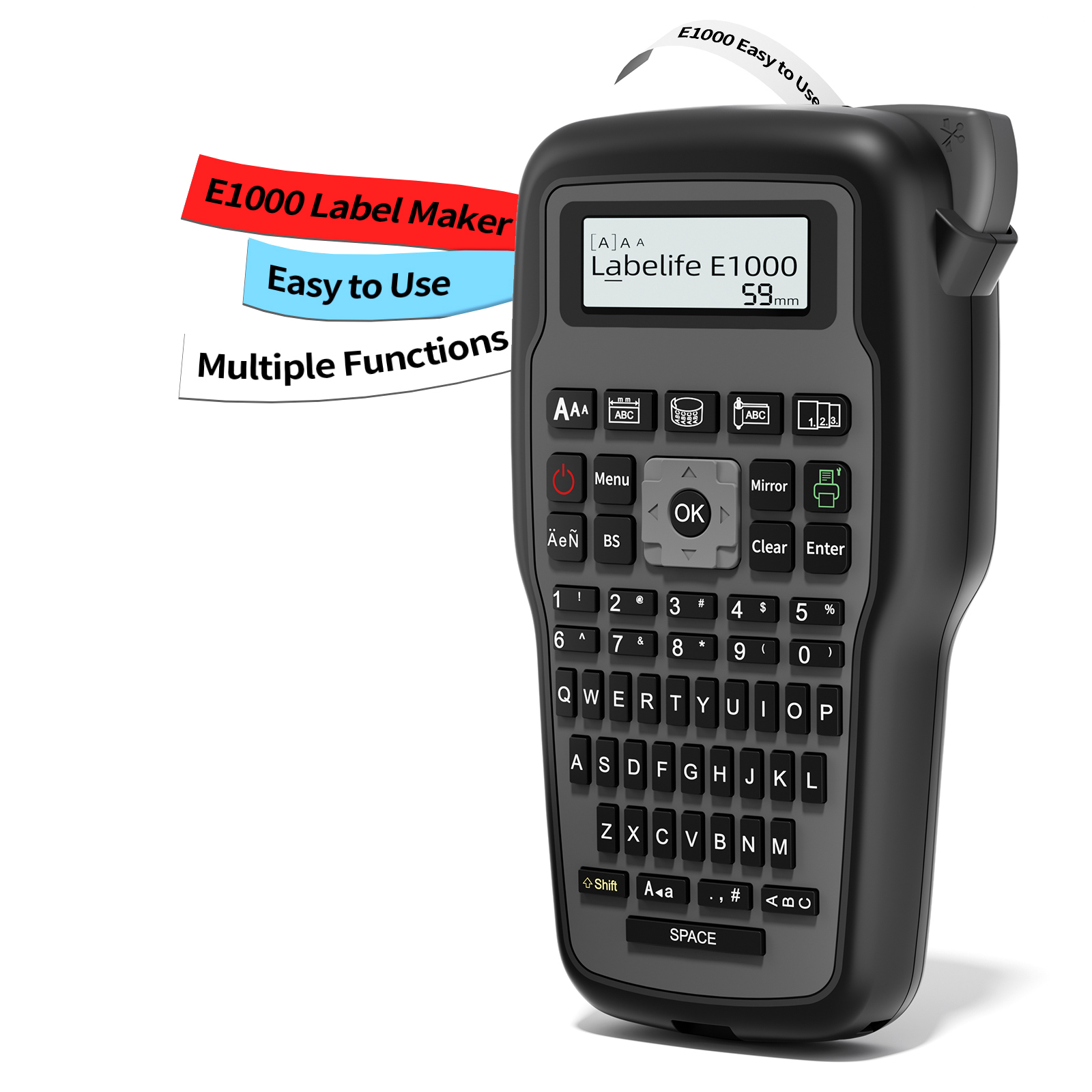 Label Maker - E1000 Pro industriële labelprinter met tape